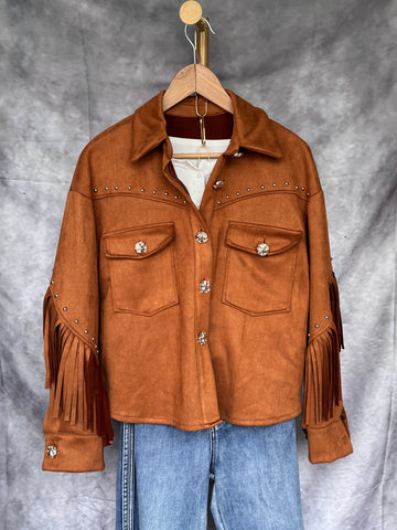 Chaqueta antelina flecos