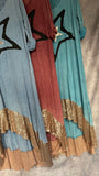 Vestido Boho lentejuelas azul claro