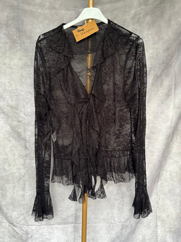 Blusa encaje negra