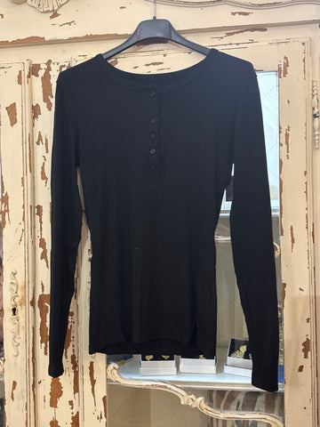 Camiseta básica canalé  negra