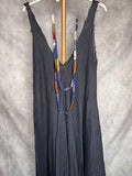 Vestido largo lino azul marino