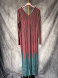 Vestido largo lurex rojizo/ azul