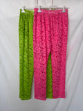 Pantalón baggy encaje verde flúor