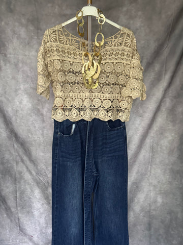 Top croché Camel