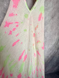 Vestido lino Tie dye flúor