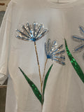 Camiseta flores lentejuelas