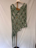 Poncho largo algodón verde