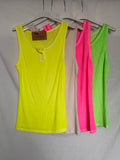 Top algodón canalé amarillo flúor