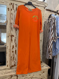 Sudadera larga abertura naranja