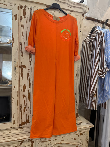 Sudadera larga abertura naranja