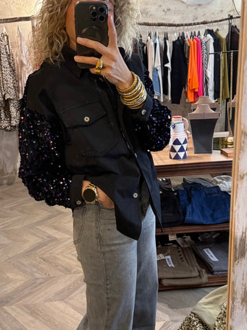 Camisa/ Sobrecamisa lentejuelas negra