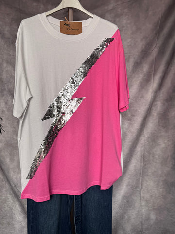 Camiseta Rayo fucsia
