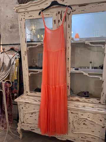 Vestido tul naranja flúor