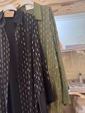 Vestido camisero lentejuelas kaki