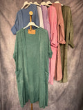 Kimono algodón lavado verde