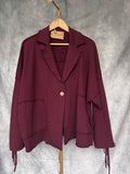 Chaqueta flecos burdeos