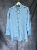 Camisa perlas azul