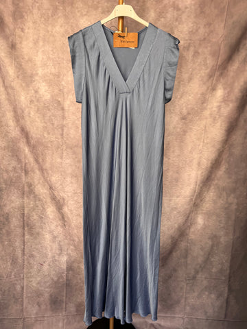 Vestido largo viscosa azul