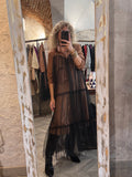 Vestido largo con tul