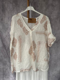 Blusa lino estampada