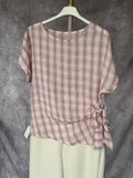 Blusa cuadros rosas