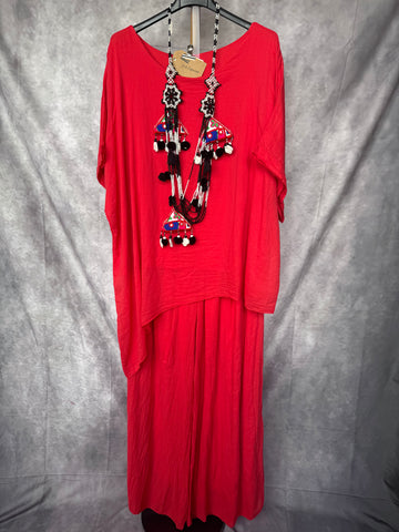 Conjunto rojo algodón