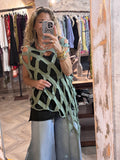 Poncho largo algodón verde
