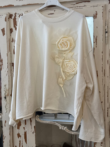 Sudadera flor blanca