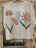 Camiseta flores lentejuelas