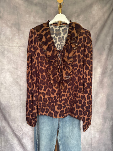 Camisa animal print volante