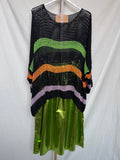 Poncho rayas lurex negro