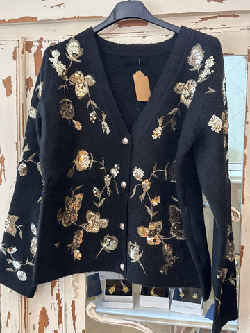 Chaqueta lentejuelas negra