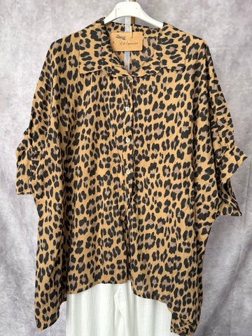 Camisa oversize print camel