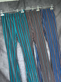 Pantalón plisado rayas azul