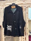 Sobrecamisa lino negra