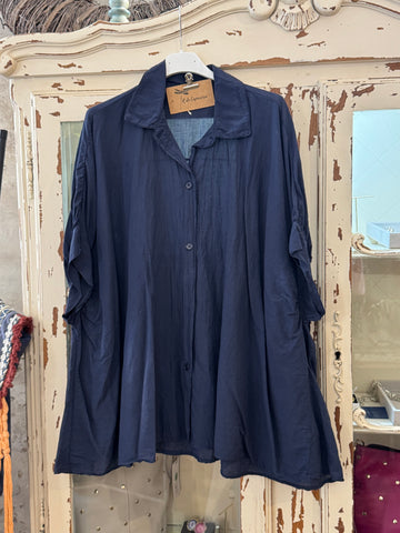 Camisa oversize azul marino