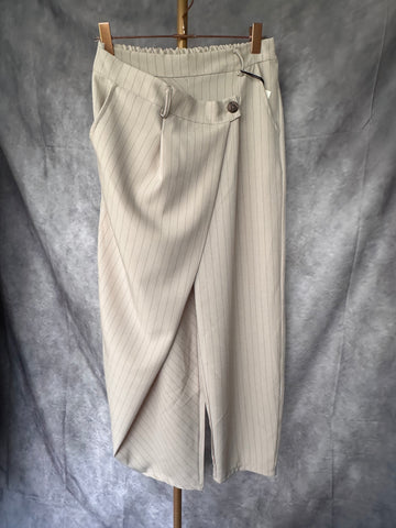 Pantalón pareo rayas beige