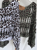 Poncho algodón print blanco