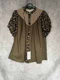 Camisa rayas / animal print kaki