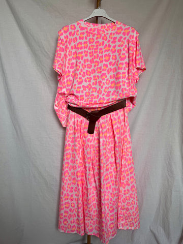 Camiseta print rosa flúor