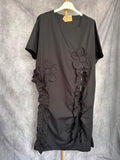 Camisa larga flores negra