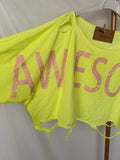 Camiseta Awesome amarillo flúor