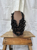 Collar eslabones caucho negro