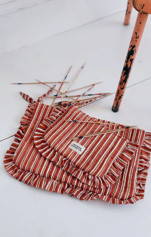 Bolso Mano / Neceser Rayas Marrón