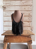 Collar flecos caucho negro