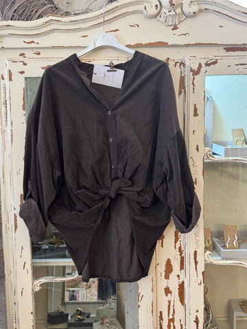 Camisa micropana chocolate