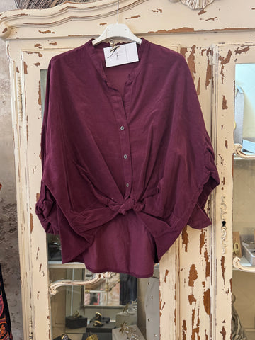 Camisa micropana burdeos