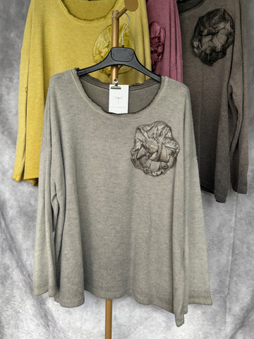 Jersey flor taupe