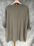 Camiseta bolsillo taupe
