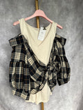 Camisa cuadros hombros descubiertos